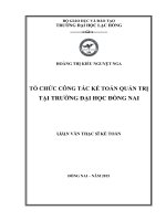 Tổ chức công tác kế toán quản trị tại trường đại học đồng nai 
