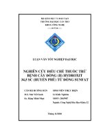 Nghiên cứu điều chế thuốc trừ bệnh cây đồng (II) hydroxit 34,5 SC (huyền phù) từ đồng sunfat
