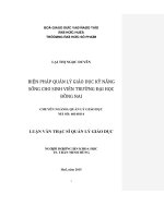 Biện pháp quản lý giáo dục kỹ năng sống cho sinh viên trường đại học đồng nai 