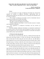Khai thác tri thức địa phương các dân tộc thiểu số (lâm bá nam   đại học khoa học xã hội và nhân văn) 