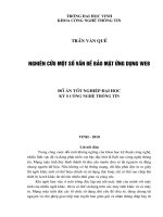 Nghiên cứu một số vấn đề bảo mật ứng dụng web