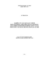Nghiên cứu xây dựng quy trình phân tích đồng thời trifluralin, diazinon, malathion, dichlorvos  trong nước  và sản phẩm
