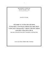 Tích hợp tư tưởng hồ chí minh về đạo đức cách mạng trong dạy học phần  công dân với đạo đức  trong chương trình giáo dục