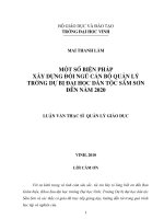 Một số biện pháp xây dựng đội ngũ cán bộ quản lý trường dự bị đại học dân tộc sầm sơn đến năm 2020