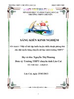 SKKN  một số bài tập huấn luyện chiến thuật phòng thủ cho đội tuyển bóng chuyền nữ học sinh trường THPT 