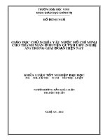 Giáo dục chủ nghĩa yêu nước hồ chí minh cho thanh niên ở huyện quỳnh lưu (nghệ an) trong giai đoạn hiện nay  luận văn tốt nghiệp đại học