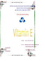 TIỂU LUẬN DINH DƯỠNG VITAMINE