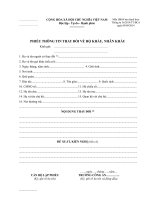 Phiếu thông tin thay đổi về hộ khẩu, nhân khẩu