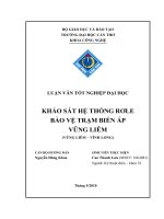 Khảo sát hệ thống rơle bảo vệ trạm biến áp vũng liêm, tỉnh vĩnh long