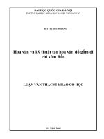 Hoa văn và kỹ thuật tạo hoa văn đồ gốm di chỉ xóm rền