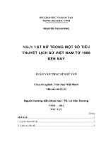 Nhân vật nữ trong một số tiểu thuyết lịch sử việt nam từ 1986 đến nay  luận văn thạc sỹ ngữ văn