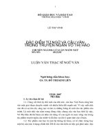 Đặc điểm từ ngữ và câu văn trong truyện ngắn võ thị hảo