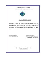 Đánh giá mức độ thỏa mãn của khách hàng về chất lượng dịch vụ tổ chức tiệc cưới của nhà hàng đoàn 30 tại thành phố cần t