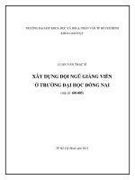 Xây dựng đội ngũ giảng viên ở trường đại học đồng nai 
