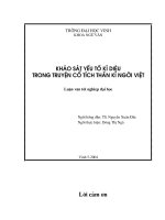 Khảo sát yếu tố kì diệu trong truyện cổ tích thần kỳ người việt
