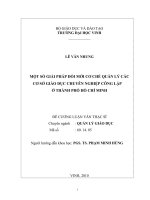 Một số giải pháp đổi mới cơ chế quản lý các cơ sở giáo dục chuyên nghiệp công lập ở thành phố hồ chí minh