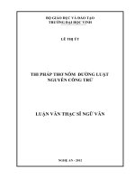 Thi pháp thơ nôm đường luật nguyễn công trứ  luận văn thạc sĩ ngữ văn
