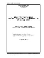 Tình yêu trong thơ  thế lữ   xuân diệu   vũ hoàng chương (1932   1945)