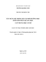 Xây dựng hệ thống bài tập bồi dưỡng học sinh giỏi phần quang học cấp trung học sơ sở  luận văn thạc sỹ khoa học giáo dục