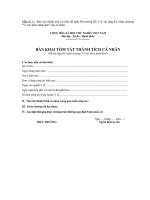 Bản khai tóm tắt thành tích cá nhân đề nghị tặng thưởng