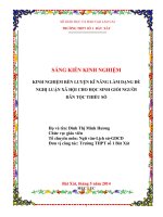 SKKN  kinh nghiệm rèn luyện kĩ năng làm dạng đề nghị luận xã hội cho học sinh giỏi người dân tộc thiểu số  