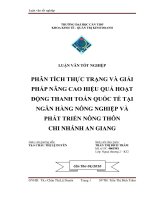 Phân tích thực trạng hoạt động thanh toán quốc tế và giải pháp nhằm nâng cao hiệu quả thanh toán quốc tế tại ngân hàng n