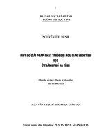 Một số giải pháp phát triển đội ngũ giáo viên tiểu học ở thành phố hà tĩnh