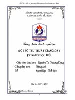 SKKN  một số thủ thuật giảng dạy kĩ năng đọc hiểu 