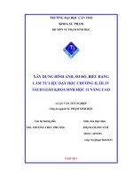 Xây dựng hình ảnh, sơ đồ và biểu bảng làm tư liệu dạy học chương II, III, IV sách giáo khoa sinh học 11 nâng cao