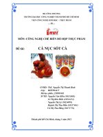 CÔNG NGHỆ CHẾ BIẾN ĐỒ HỘP THỰC PHẨM  CÁ NỤC SỐT CÀ