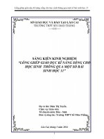 SKKN  lồng ghép giáo dục kĩ năng sống cho học sinh thông qua một số bài tập sinh học 11 