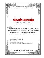 SKKN  giáo dục học sinh trung tâm GDTX huyện si ma cai trong công tác bảo vệ môi trường thông qua môn địa lý 