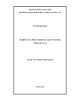 Nghiên cứu phát triển du lịch văn hóa tỉnh lào cai