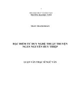 Đặc điểm tư duy nghệ thuật truyện ngắn nguyễn huy thiệp  luận văn thạc sĩ ngữ văn