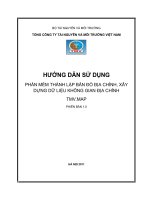 HƯỚNG dẫn sử DỤNG PHẦN mềm THÀNH lập bản đồ địa CHÍNH, xây DỰNG dữ LIỆU KHÔNG GIAN địa CHÍNH TMV map