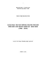 Giáo dục huyện bình chánh thành phố hồ chí minh thời kỳ đổi mới (1986   2010)  luận văn thạc sĩ lịch sử