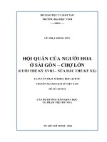 Hội quán của người hoa ở sài gòn   chợ lớn (cuối thế kỷ XVIII   nửa đầu thế kỷ XX)  luận văn thạc sĩ lịch sử