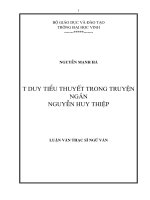 Tư duy tiểu thuyết trong truyện ngắn nguyễn huy thiệp