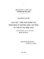 Lịch sử  văn hoá dòng họ đinh nho ở hương sơn, hà tĩnh từ thế kỷ XVI đến 2007