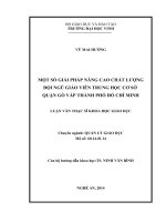 Một số giải pháp nâng cao chất lượng đội ngũ giáo viên trung học cơ sở quận gò vấp thành phố hồ chí minh