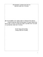 SKKN  áp dụng phương pháp ngoại khóa văn học nhằm tạo hướng thú và nâng cao kết quả học tập môn ngữ văn lớp 11 tại trường THPT số 3 văn bàn 