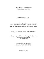 Dạy đọc hiểu văn bản nghệ thuật trong chương trình ngữ văn THCS  luận văn thạc sĩ ngữ văn