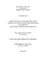 Biện pháp quản lý hoạt động rèn luyện nghiệp vụ sư phạm cho sinh viên ngành giáo dục mầm non hệ cao đẳng, trường đại học đồng nai 