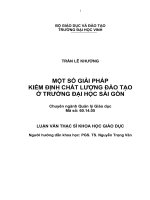 Một số giải pháp kiểm định chất lượng đào tạo ở trưởng đại học sài gòn