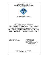 Phân  tích hoạt động  thanh  toán quốc  tế  và  giải pháp nâng  cao hiệu quả hoạt động  thanh  toán quốc  tế  tại ngân h