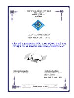 Vấn đề lạm dụng sức lao động trẻ em ở việt nam trong giai đoạn hiện nay