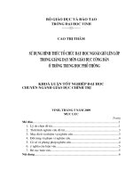 Sử dụng hinh thức tổ chức dạy học ngoài giờ lên lớp trong giảng dạy môn giáo dục công dân ở trường trung học phổ thông