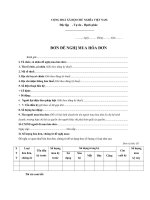 Đơn đề nghị mua hóa đơn