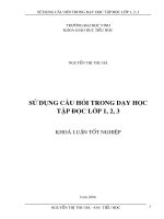 Sử dụng câu hỏi trong dạy học tập đọc lớp 1, 2, 3