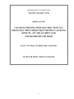 Vận dụng phương pháp dạy học tích cực trong dạy môn chính trị ở trường cao đẳng kinh tế   kỹ thuật miền nam thành phố hồ